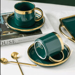 Ceramic Coffee Cups & Pot Set Breakfast Milk Tea Mugs With Tray Drinkware Dessert Fruit Plate Wedding Gift
