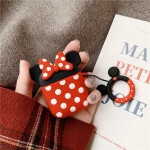 Airpods 1/2 apple bluetooth headset cute cartoon mickey minnie with lanyard silicone protective cover.