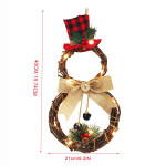 Christmas Led Garland Hanging Decoration Christmas Items Home Decoration Led Lights Christmas Wreath Rattan Circle.