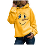 Women's Chirstmas Print Long-sleeved Sweatshirt Casual Loose Oversized Hooded Pullover tops Autumn Winter.