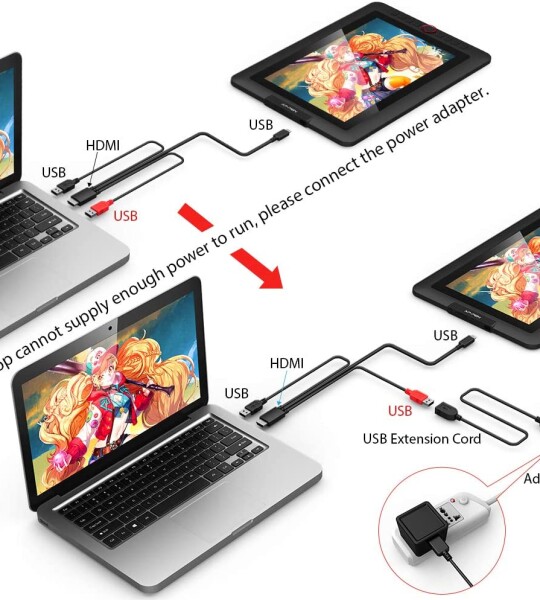 XP-PEN Artist13.3 Pro 13.3 Inch IPS Drawing Monitor Pen Display Full-Laminated Graphics Drawing Monitor with Tilt Functi