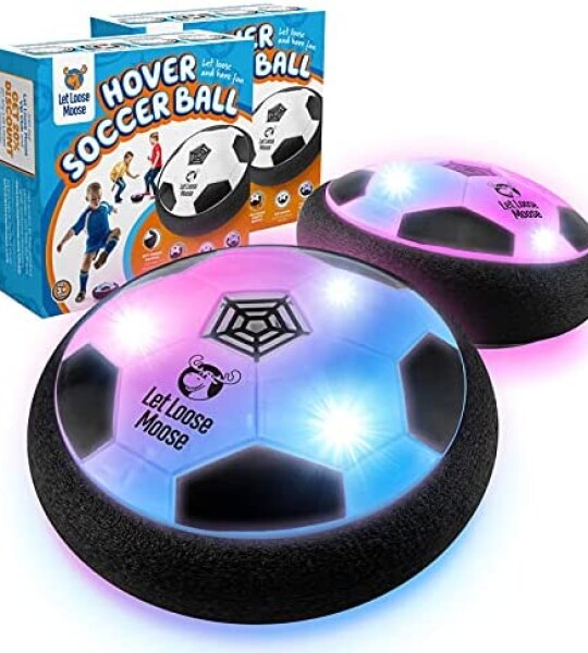 Hover Ball for Boys & Girls - 2 LED Light Soccer Balls with Foam Bumpers