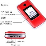 Ushining 3G Unlocked Flip Phone Dual Screen Dual SIM Mobile Phones Easy-to-Use Flip Cell Phone with Charging Dock