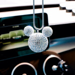 Bling Car Mirror Hanging Accessories Girls Women Car Interior Decoration