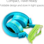 Kids Headphones-noot products K22 Foldable Stereo Tangle-Free 5ft Long cord 3.5mm Jack Plug in Wired On-Ear Headset .