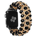 Apple Watch Bracelet 38mm 40mm 42mm 44mm Beads Iwatch SE 6 5 4 3 Band with Metal Chain Women Girl Elastic.