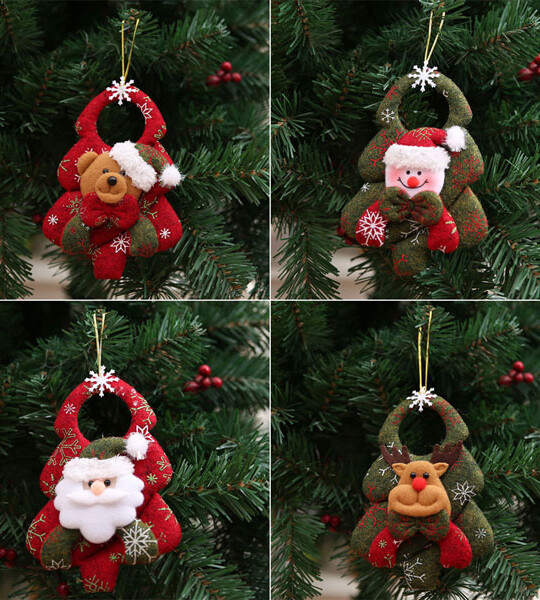 4Pcs Christmas Hanging Pendants Santa Claus Dolls Christmas Tree Decorations for Home Natal Xmas Ornaments.