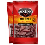 Jack Link’s Beef Jerky, Sweet & Hot, (2) 9 Oz Bags – Great Everyday Snack, 9g of Protein and 80 Calories, Made with Prem