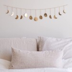 Moon Phase Wall Hanging Handmade Hammered Gold Metal  Home Decor for Bedroom