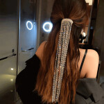 Rhinestone Hairpins for Women Long Tassel Crystal Hair Accessories Wedding Banquet Jewelry