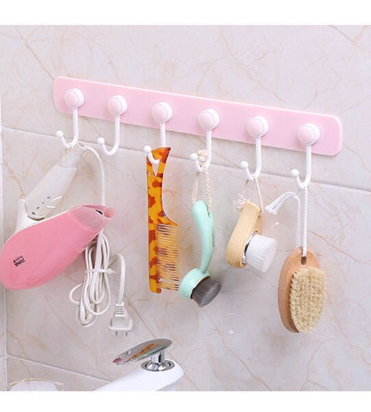 6 Hooks Kitchen Storage Hook Wall Door Holder