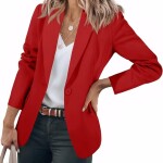 Womens Casual Blazers Open Front Long Sleeve Work Office Jackets Blazer.