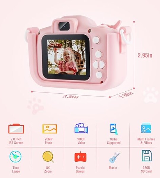 Kids Camera Toys Christmas Birthday Gifts for Boys and Girls Kids Toys 3 4 5 6 7 8 9 10 11 12 Year Old Toys for Girls.