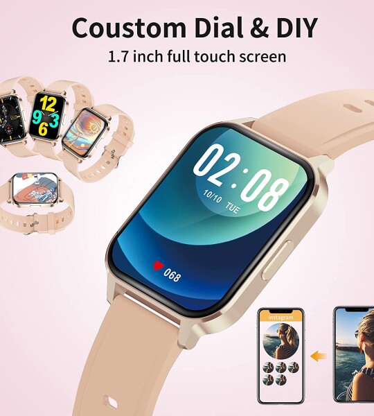 Smart Watch for Women, Smartwatch for Android and iOS Phones IP68 Waterproof Fitness Tracker