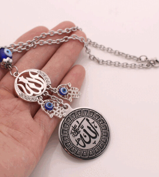 Allah Car Rear View Mirror islam Car Pendant Hanging black beads