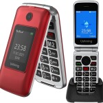 Ushining 3G Unlocked Flip Phone Dual Screen Dual SIM Mobile Phones Easy-to-Use Flip Cell Phone with Charging Dock