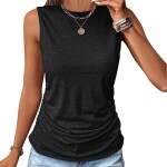 Women Ruched Tank Tops Sexy Sleeveless T-Shirt Summer Casual Tanks 2024.