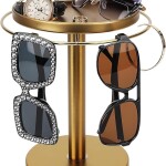 Sunglass Organizer Storage, Stainless Steel Glasses Holder Stand, Glasses Organizer with Tray for Desk.