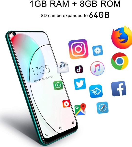 6.8 Inch Unlocked Smartphones,Xgody K30 Android 10.0 Cell Phone Cheap,Dual Sim Free Phones (Green)