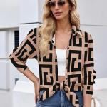 Zeagoo Button Down Shirt for Women Long Sleeve Blouses Floral Printed Tops Business Casual Work Outfits S-XXL.