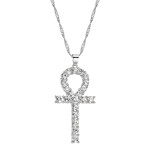 Crystal Egyptian Key Of Life Pendant Necklace Religious Jewelry