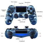 Wireless Controller with Dual Vibration Camo Game Joystick Compatible with Play station