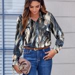 Women Silk Button Down Shirts Long Sleeve Business Casual Tops.