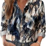 Women Silk Button Down Shirts Long Sleeve Business Casual Tops.