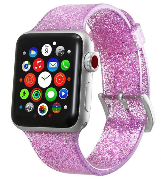 Apple Watch band 40mm 44mm iWatch 38mm 42mm Bling silicone watchband bracelet Apple watch 4 3 5 se 6.