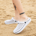 Beach Sandals Comfortable Couple Solid Color Clogs Shoes Indoor Outdoor For Men & Women