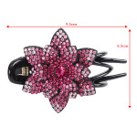 Shiny Rhinestone Flower Hair Clips for Women