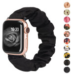 Apple Watch SE Scrunchies 42mm 40mm Women Rose Gold Elastic Strap 38mm 44mm for Apple Watch 6 5 4 3 2 1.