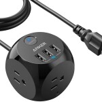 Anker Power Strip with USB, 5 ft Extension Cord, 321 Power Strip with 3 Outlets and 3 USB Ports, Charging Station.