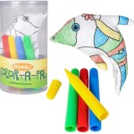 ArtCreativity Dolphin Color-A-Pal, Art Activity Set for Kids with 1 Dolphin Stuffed Toy and 4 Washable Magic Markers.