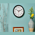 Black Wall Clock Silent Non Ticking Quartz Battery Operated Round Easy to Read Homel Clock Sweep Movement