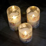 Blinks Love Theme Rose Series Glass Pillar Candles for Home Decor