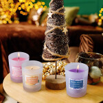 Candle with Essential Oil for Stress Relief Relaxation Smoke Free Strong Fragrance for Home Decor