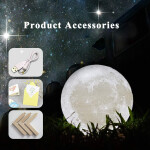 Moon Night Light USB Charging With Touch Control Brightness Warm and Cool for Home Decor