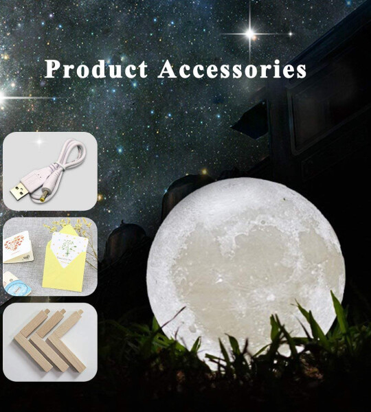 Moon Night Light USB Charging With Touch Control Brightness Warm and Cool for Home Decor