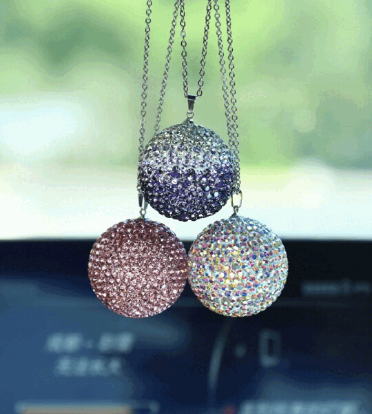 Fashion Bling Bling Diamond Crystal Ball Car Pendant Creative Auto Decoration