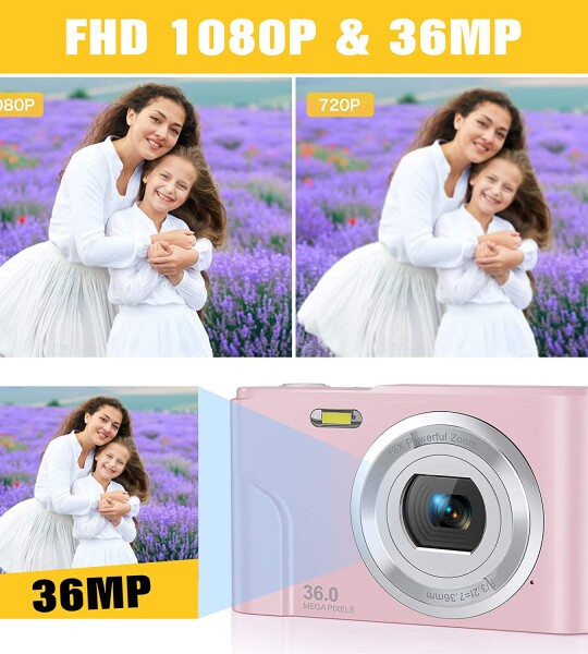 Digital  Mega Pixels Vlogging Camera, Compact Portable Mini Cameras for Students