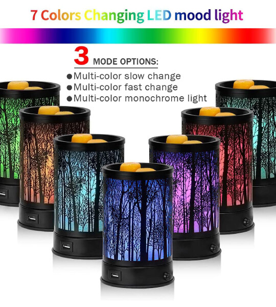 USB Charging Colors LED Lighting Oil lamp Wax for Fragrance Home Decor
