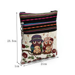 Vintage Chinese National Style Ethnic Shoulder Bag Women Mini Handbag Owl Diagonal Embroidery Tote Lady Messenger Cross