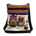 Vintage Chinese National Style Ethnic Shoulder Bag Women Mini Handbag Owl Diagonal Embroidery Tote Lady Messenger Cross