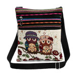 Vintage Chinese National Style Ethnic Shoulder Bag Women Mini Handbag Owl Diagonal Embroidery Tote Lady Messenger Cross