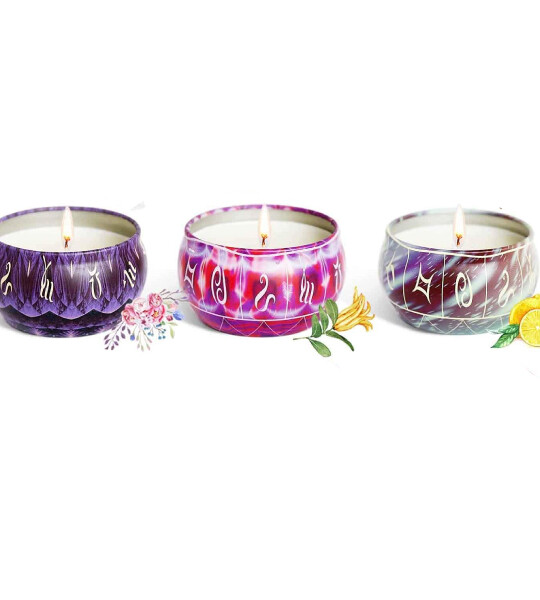 Scented Candles Gifts Set Aromatherapy Candles with Portable Travel Tin for Home Decor