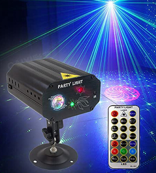 Strobe Stage Light Sound Activated Projector with Remote Control for Birthday Decor