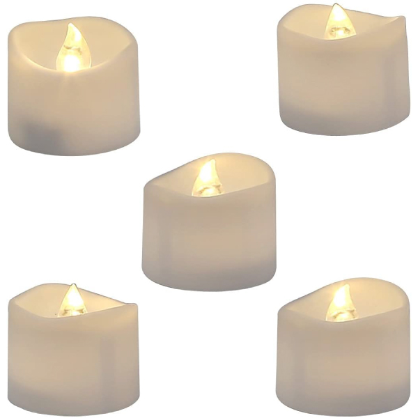 Flameless Tea Light Candles, Flickering Tealights with Warm White Light for Wedding Decor