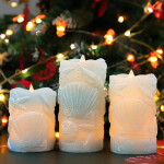 Flameless Candles with Remote, Nautical Theme Seashell Carved Real LED Candles Holiday Decor