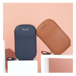 Designer Phone Pocket Mini Shoulder Bag for Women Two Layers Female Messenger Bag Pu Leather Ladies Small Crossbody Purs